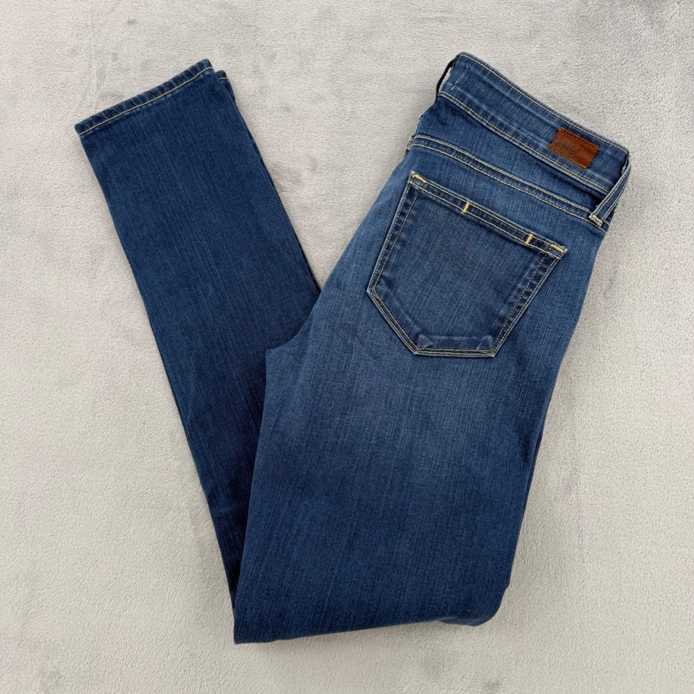 PAIGE Skyline Skinny Jeans Women Low Rise Medium‎ Wash Women's Size 28